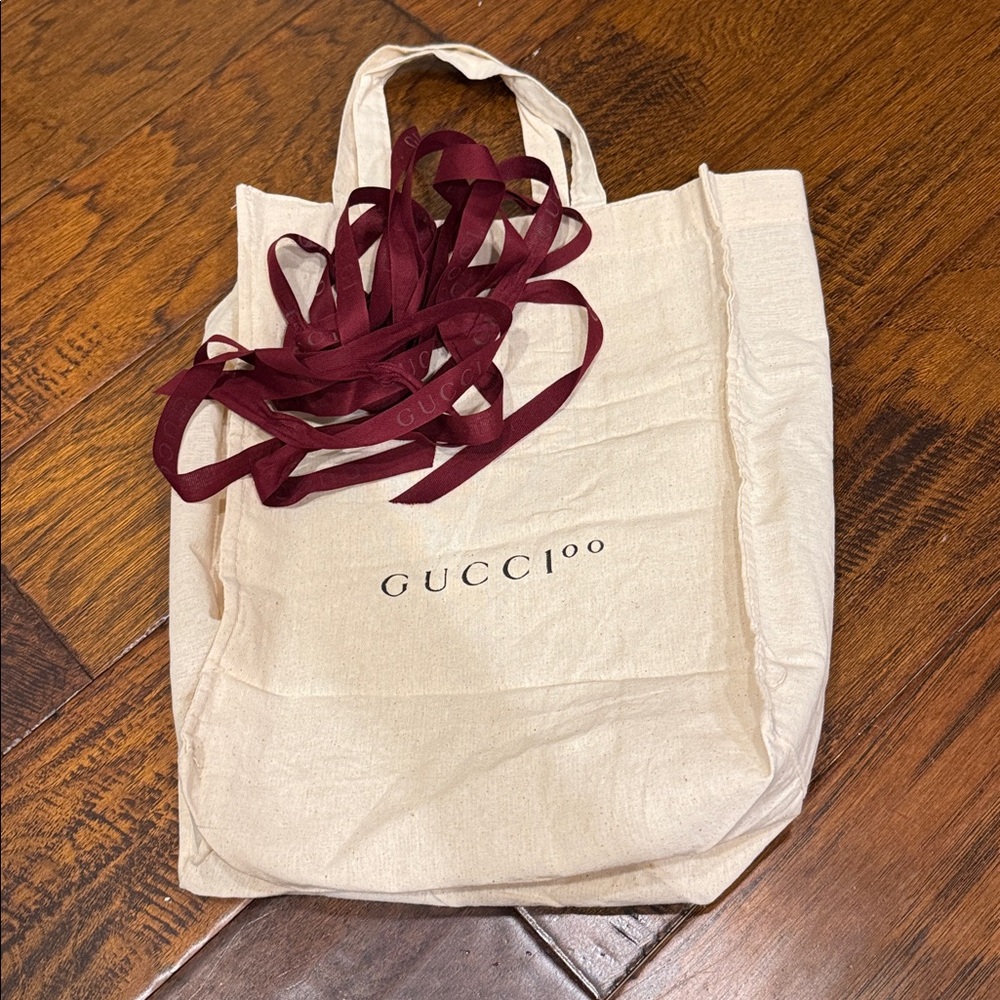 Mini Gucci Tote-Style Dust Bag w Ribbon
